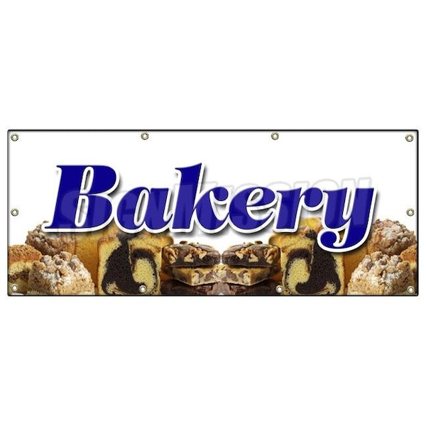 Signmission Bakery Banner Heavy Duty 13 Oz Vinyl with Grommets Single Sided B-96 Bakery - main